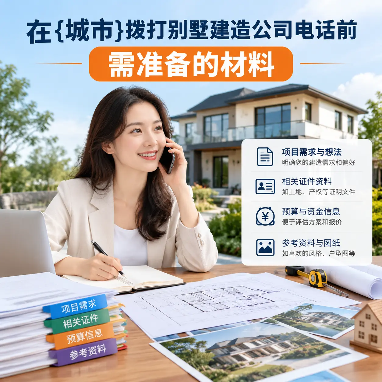 在织金拨打别墅建造公司电话前需准备的材料